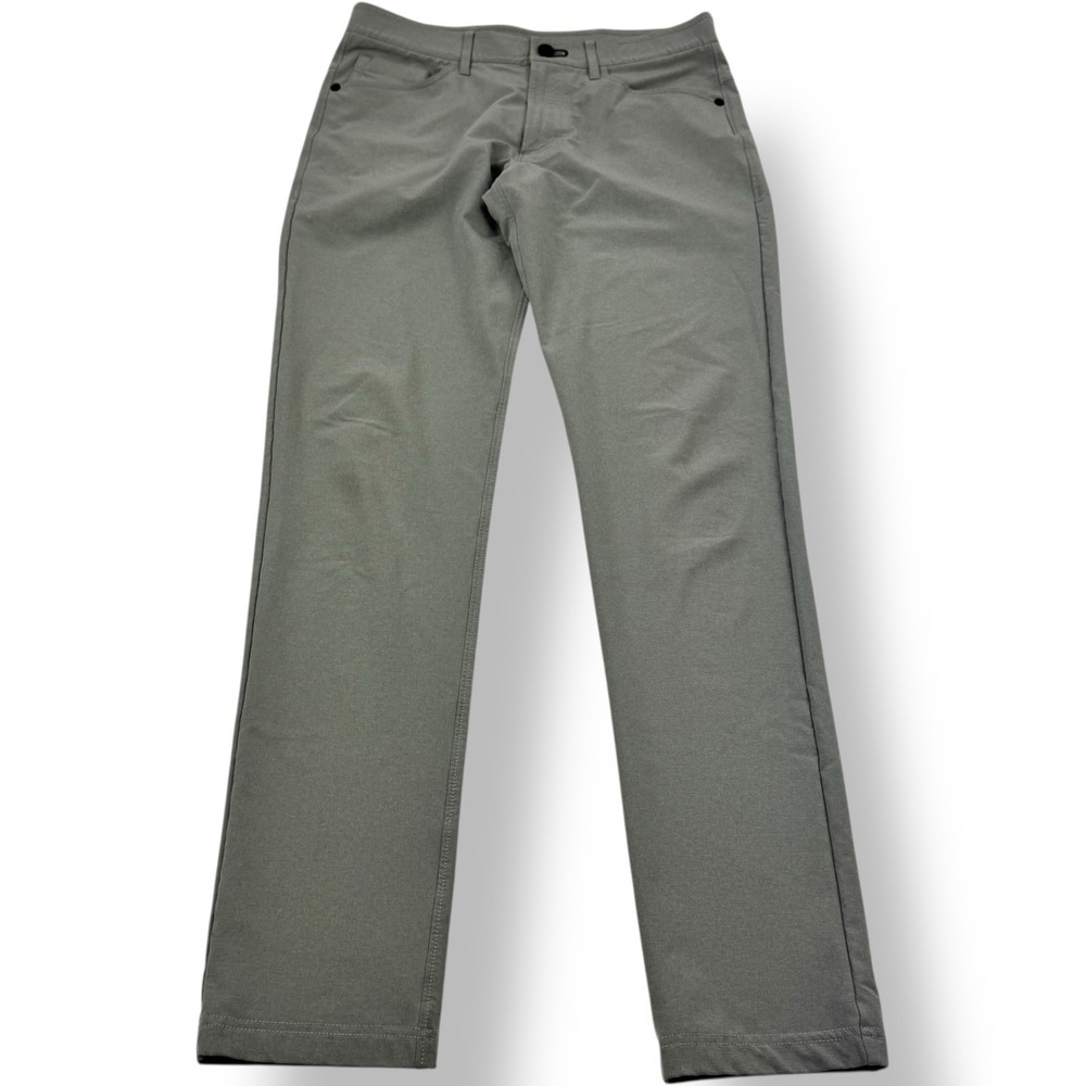 Public Rec Gray 5 Pocket Stretch Straight Leg Pants Polyester Spandex Mens 30x32